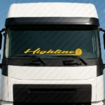 Yellow Scania Truck Windshield Sticker, Highline with Griffin in Circle