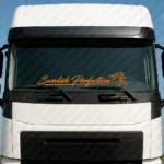 Orange Scania Truck Windshield Sticker, Swedish Perfection with Griffin Head