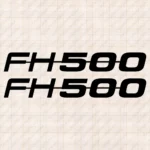 Closeup of Volvo Truck Windshield Sticker, Bold FH500 Logo