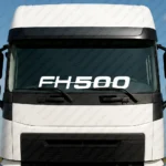 White Volvo Truck Windshield Sticker, Bold FH500 Logo