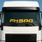 Yellow Volvo Truck Windshield Sticker, Bold FH500 Logo