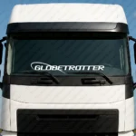 White Volvo Truck Windshield Sticker, Globetrotter Classic Logo