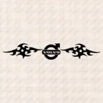 Closeup of Volvo Truck Windshield Sticker Big Classic Logo with Dynamic Wave Graphics