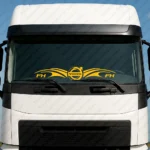 Yellow Volvo Truck Windshield Sticker, FH with Classic Logo and Graphics