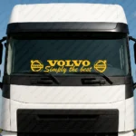 Yellow Volvo Truck Windshield Sticker, Simply the Best with Text and Classic Logos