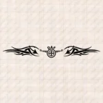 Closeup of Daf Truck Windshield Sticker, Classic Logo with Tribal Graphics