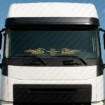 Gold Daf Truck Windshield Sticker, Classic Logo with Tribal Graphics