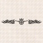 Closeup of Daf Truck Windshield Sticker, Classic Logo with Tribal Graphics