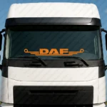 Orange Daf Truck Windshield Sticker, Modern Wide Version of Logo