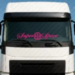 Fuchsia Daf Truck Windshield Sticker, Super Space with Symbol