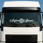 White Daf Truck Windshield Sticker, Super Space with Symbol