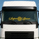 Yellow Daf Truck Windshield Sticker, Super Space with Symbol