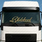 Gold The Oldskool Club Truck Windshield Sticker