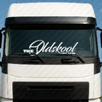 White The Oldskool Club Truck Windshield Sticker