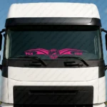 Fuchsia Man Truck Windshield Sticker, Power with TGX Logos and Lion