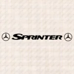 Closeup of Mercedes Truck Windshield Sticker, Sprinter with Classic Logos Version 1