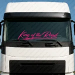 Fuchsia King of the Road Truck Windshield Sticker