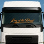 Orange King of the Road Truck Windshield Sticker