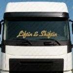 Gold Liftin & Shiftin Truck Windshield Sticker