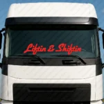 Red Liftin & Shiftin Truck Windshield Sticker