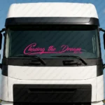 Fuchsia Chasing the Dream Truck Windshield Sticker