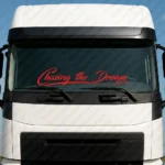 Red Chasing the Dream Truck Windshield Sticker