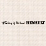 Closeup of Renault Truck Windshield Sticker, King of the Road with Checkered Flag
