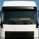 Gold Diesel Trafik Truck Windshield Sticker