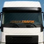 Orange Diesel Trafik Truck Windshield Sticker