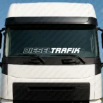 White Diesel Trafik Truck Windshield Sticker