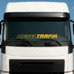 Yellow Diesel Trafik Truck Windshield Sticker