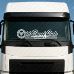White Old Skool Club Truck Windshield Sticker