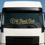 Gold Old Skool Club Truck Windshield Sticker
