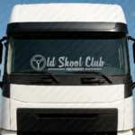 Silver Old Skool Club Truck Windshield Sticker