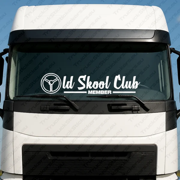 White Old Skool Club Truck Windshield Sticker