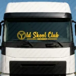 Yellow Old Skool Club Truck Windshield Sticker