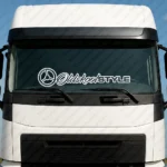 White Oldskool Style Truck Windshield Sticker