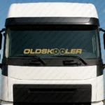 Gold Oldskooler Truck Windshield Sticker