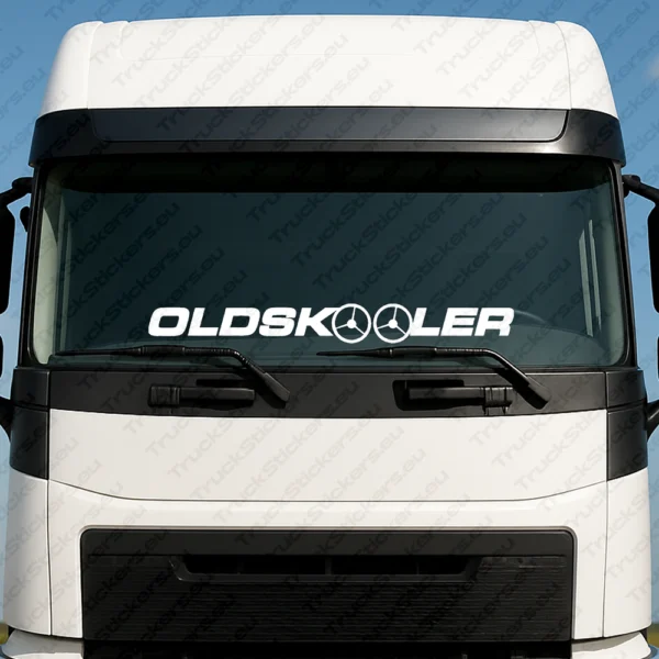 White Oldskooler Truck Windshield Sticker