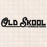 Closeup of Old Skool Gangsters Truck Windshield Sticker