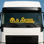 Yellow Old Skool Gangsters Truck Windshield Sticker