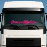 Fuchsia Old Skool Vabis Style Truck Windshield Sticker
